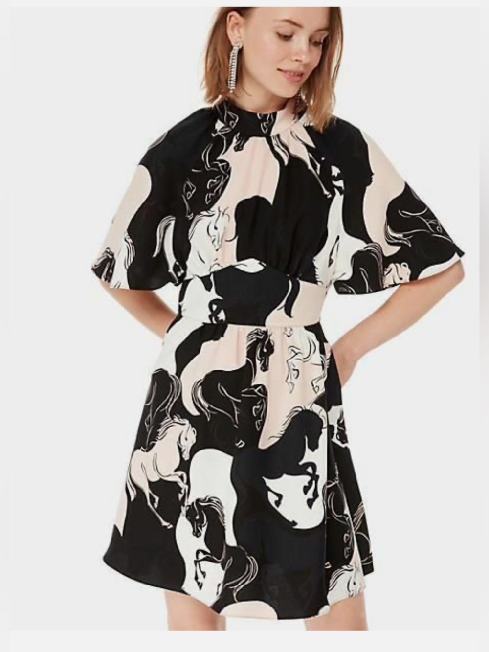 Kate Spade NY Collection NWOT Stallions Crepe Dress: Wild Ones Size 0